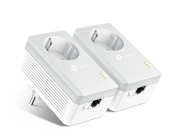 Kit transmisie internet prin reteaua electrica TP-Link PowerLine TL-PA4010PKIT AV500, Pana la 500 Mbps, 300m, Plug and play, AC Pass Trough