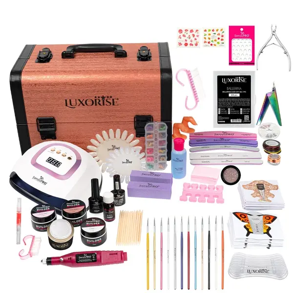 Kit Unghii False cu Gel SensoPRO Milano 15ml si Geanta LUXORISE - Promotie #12 + CADOU 15 Pensule Ma