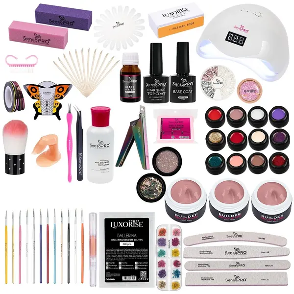 Kit Unghii False cu Gel UV SensoPRO Milano - Promotie #56 + CADOU Set 12 Pensule Manichiura