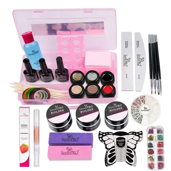 Kit Unghii Gel fara Lampa UV Promotie #02 + CADOU Cutie Compartimentata