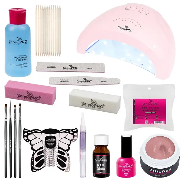 Kit Unghii Gel SensoPRO Milano Easy Home Nails + Lampa UV / LED