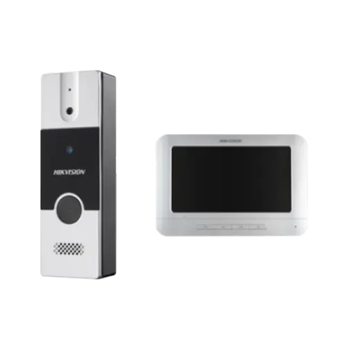 Kit videointerfon analogic 7'', conectare 4 fire - HIKVISION DS-KIS202T