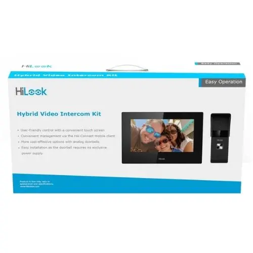 Kit videointerfon hibrid IP, 2MP, 1 familie, Wi-Fi, PoE, touchscreen, ecran 7 inch - Hikvision HiLook VI-K23P