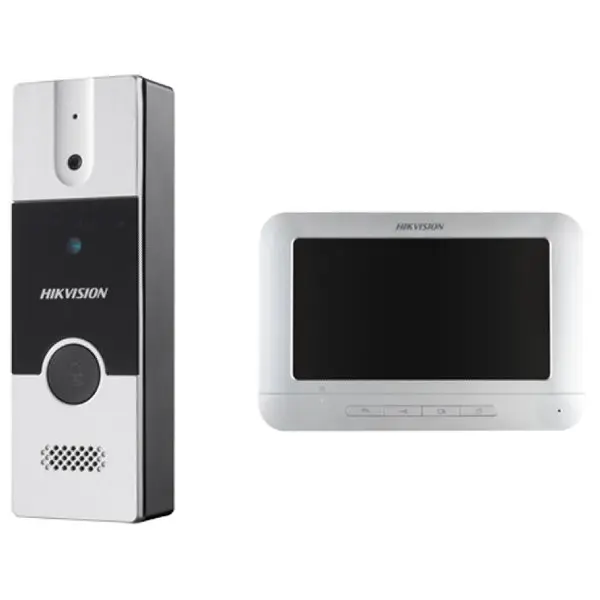 Kit videointerfon Hikvision DS-KIS202T, montaj pe 4 fire