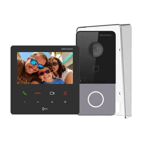KIT videointerfon pentru 1 familie, Wi-Fi 2.4Ghz, monitor 4.3 inch - HIKVISION DS-KIS606-P
