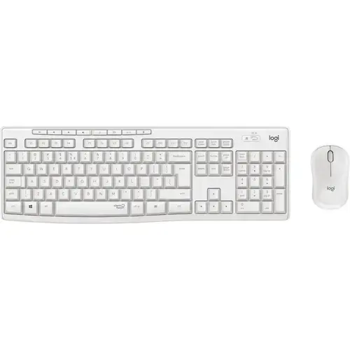Kit wireless tastatura si mouse Logitech MK295 Silent, US layout, USB (Alb)