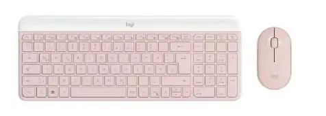 Kit wireless tastatura si mouse Logitech MK470, USB, Layout US INT (Roz)