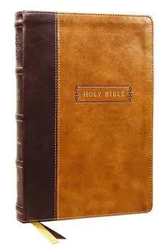 KJV, Center-Column Reference Bible with Apocrypha, Leathersoft, Brown, 73,000 Cross-References, Red Letter, Comfort Print: King James Version/Thomas Nelson