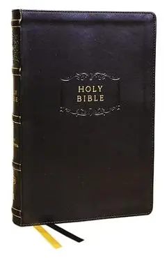 Kjv, Center-Column Reference Bible with Apocrypha, Leathersoft, Black, 73,000 Cross-References, Red Letter, Thumb Indexed, Comfort Print: King James V - Thomas Nelson