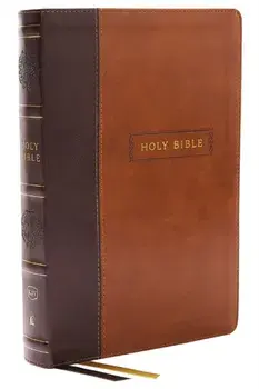 KJV Holy Bible, Center-Column Reference Bible, Leathersoft, Brown, 73,000+ Cross References, Red Letter, Thumb Indexed, Comfort Print: King James Version/Thomas Nelson