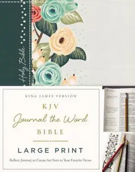 KJV, Journal the Word Bible, Large Print, Green Floral Cloth, Red Letter Edition: Reflect, Journal, or Create Art Next to Your Favorite Verses, Hardcover/Thomas Nelson