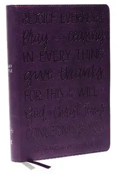 KJV Large Print Bible w/ 53,000 Cross References, Purple Leathersoft with Thumb Index Red Letter, Comfort Print: Holy Bible, King James Version (Verse Art Cover Collection). Holy Bible, King James Version/Thomas Nelson