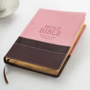 KJV Large Print Lux-Leather Brown/Pink, Hardcover/***