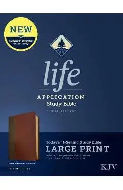 KJV Life Application Study Bible, Third Edition, Large Print (Red Letter, Leatherlike, Brown/Mahogany) - Tyndale