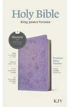 KJV Premium Value Thinline Bible, Filament Enabled Edition (Red Letter, Leatherlike, Garden Lavender) - Tyndale