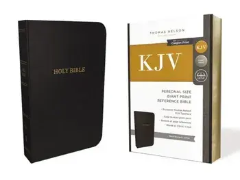 KJV, Reference Bible, Personal Size Giant Print, Bonded Leather, Black, Red Letter Edition, Hardcover/Thomas Nelson