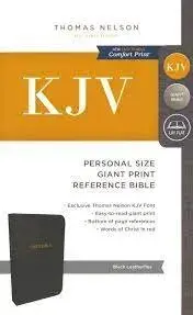 KJV, Reference Bible, Personal Size Giant Print, Leather-Look, Black, Red Letter Edition, Paperback/ThomasNelson
