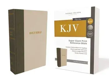 KJV, Reference Bible, Super Giant Print, Hardcover, Green/Tan, Red Letter Edition/Thomas Nelson