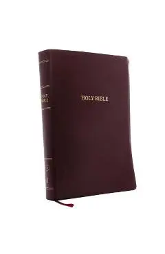 KJV, Reference Bible, Super Giant Print, Leather-Look, Burgundy, Red Letter Edition - Thomas Nelson