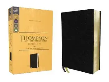 KJV, Thompson Chain-Reference Bible, Handy Size, European Bonded Leather, Black, Red Letter, Comfort Print/***