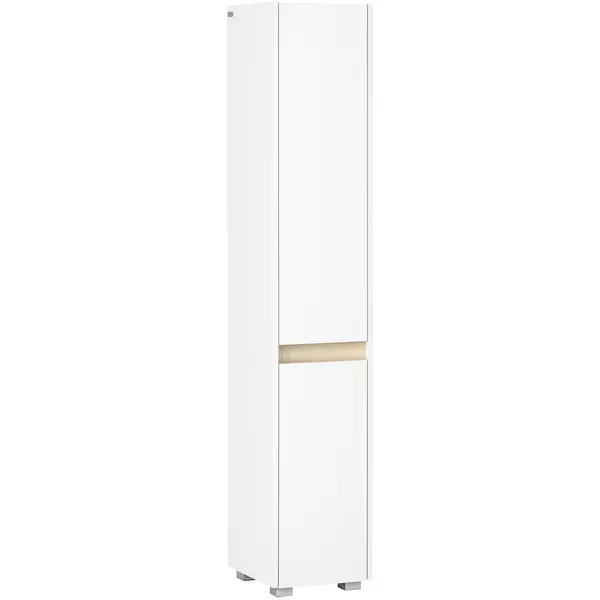 kleankin Columna de Baño Armario Alto Auxiliar cu Rafturi Ajustabile pentru Dus Îngrijire Dormitor 30x33x165 cm Alb | Aosom Romania
