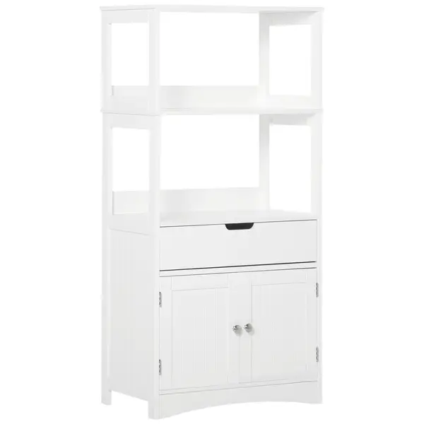 kleankin Dulap multifunctional cu rafturi, MDF, 60x33x122.5 cm, Alb | Aosom Romania