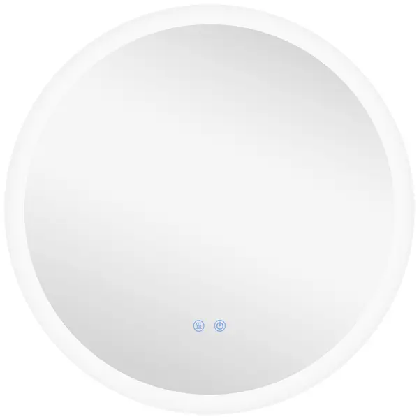 Kleankin Oglindă Rotundă LED pentru Baie, Reglabilă, 3 Temperaturi de Culoare, Anti-Ceță, 70cm | Aosom Romania