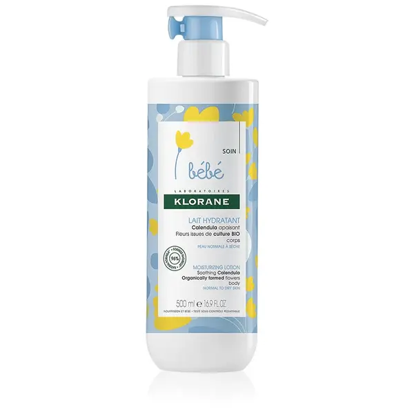 Klorane Bébé Calendula lapte de corp hidratant pentru nou-născuți și copii 500 ml