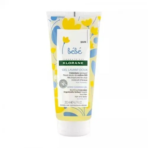 Klorane Bebe gel spumant pentru par si corp cu extract de galbenele, 200ml Zephyr Labs