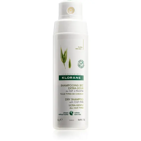 Klorane ULTRA-GENTLE Dry Shampoo with Oat Milk șampon uscat fara aerosoli pentru toate tipurile de par 50 g