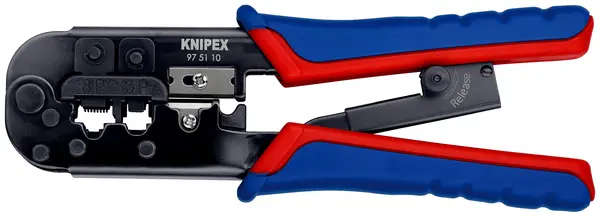 Knipex , Clește de sertizare pentru conectori 6 și 8 pini tip RJ 11/12 și tip RJ 45