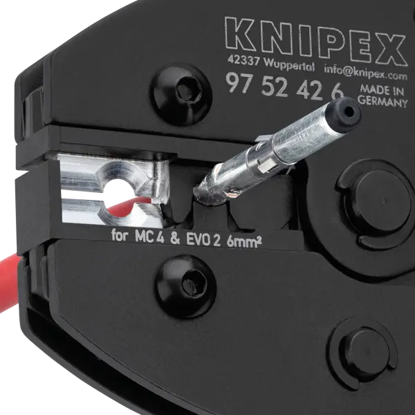 Knipex PreciForce 3 in 1 : taiere, dezizolare si sertizare conectori 6 mm MC4 / EVO2