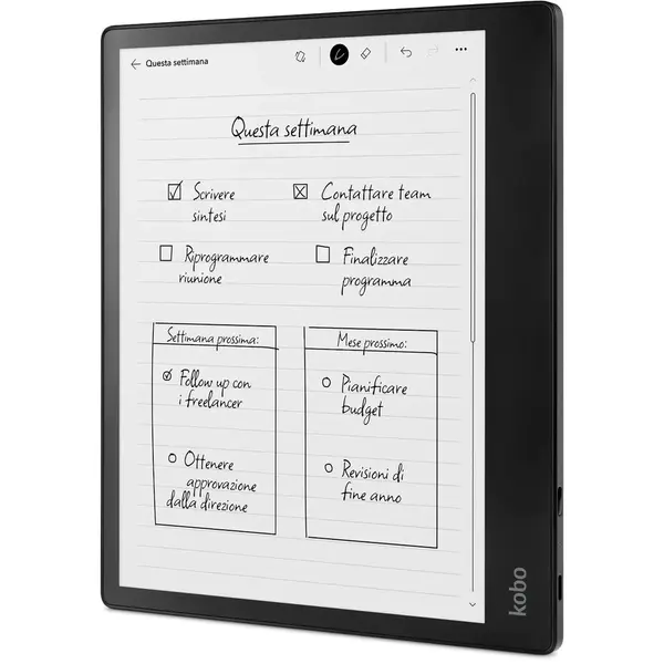 KOBO Tableta ePaper Kobo Elipsa 2E, Ecran 10.3, 227ppi, Procesor 2GHz, Wi-Fi, Bluetooth, 32GB Flash, ComfortLight Pro, Pen Kobo Stylus, Negru