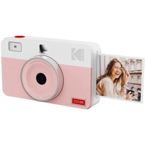KODAK Camera foto compact instant Kodak Mini Shot 2 Retro, Ecran LCD 1.7 inch, 10MP, Blit incorporat, Roz