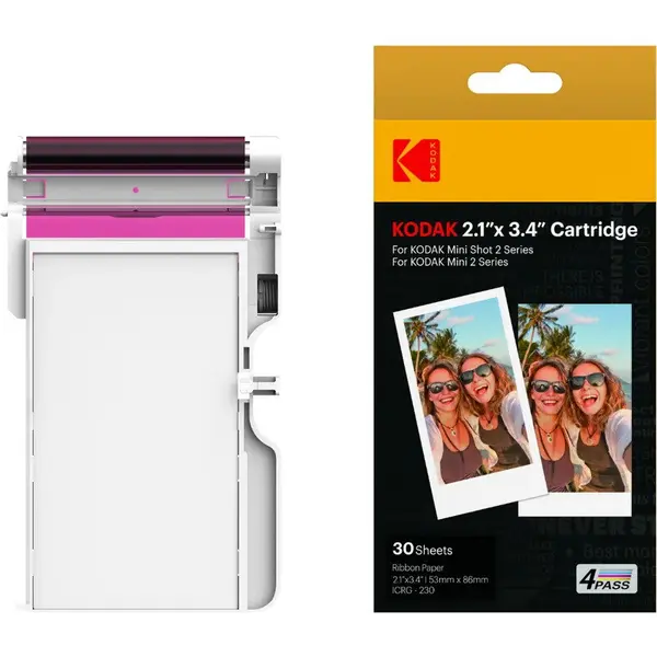 KODAK Cartus hartie Kodak ICRG-230 Instant Foto Film, 54 x 86 mm (2.1 x 3.4 inch), 30 coli, Mini2, MiniShot2 Retro