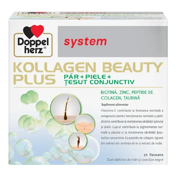 Kollagen System Beauty Plus, 30 flacoane, Doppelherz