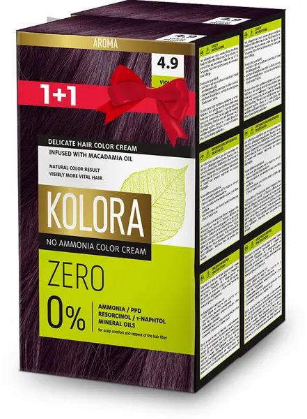 Kolora Zero Vopsea de păr, 4.9 Pasiune violetă, 2 buc