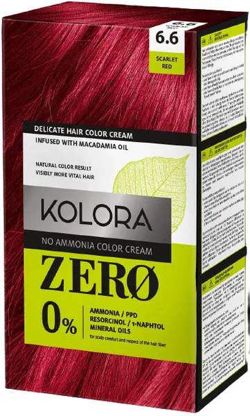 Kolora Zero Vopsea de păr, 6.6 Roșu intens