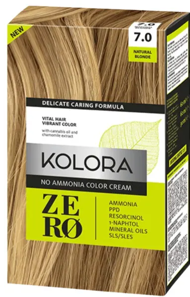 Kolora Zero Vopsea de păr, 7.0 Blond natural