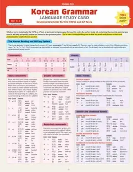 Korean Grammar Language Study Card. Essential Grammar Points for the TOPIK test (Includes Online Audio), Cards/Woojoo Kim