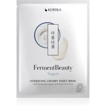 KORIKA FermentBeauty Hydrating Face Sheet Mask with Fermented Yogurt and Hyaluronic Acid mască facială de pânză cu efect hidratant, cu iaurt fermentat și acid hialuronic