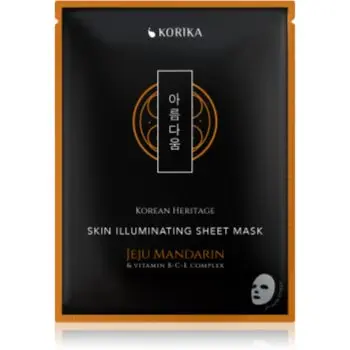 KORIKA Korean Heritage Jeju Mandarin & Vitamin B-C-E Complex Skin Illuminating Sheet Mask mască textilă iluminatoare