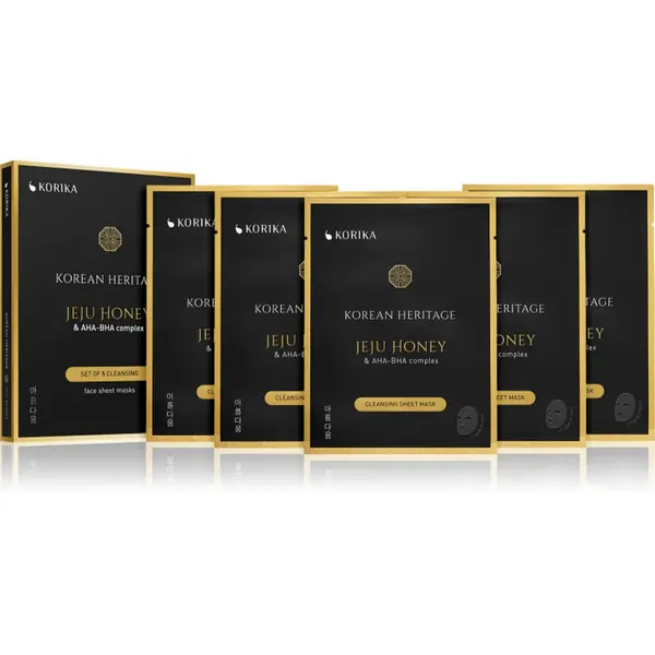 KORIKA Korean Heritage Set of 5 Cleansing Face Sheet Masks set de măști de față la un preț mai avantajos perfecta pentru curatare