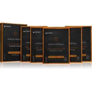 KORIKA Korean Heritage Set of 5 Skin Illuminating Face Sheet Masks set de măști de față la un preț mai avantajos pentru o piele mai luminoasa