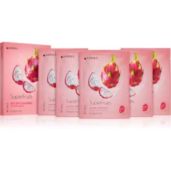 KORIKA SuperFruits Dragon Fruit - Set of 5 Calming Face Sheet Masks set de măști de față la un preț mai avantajos cu efect calmant Dragon fruit
