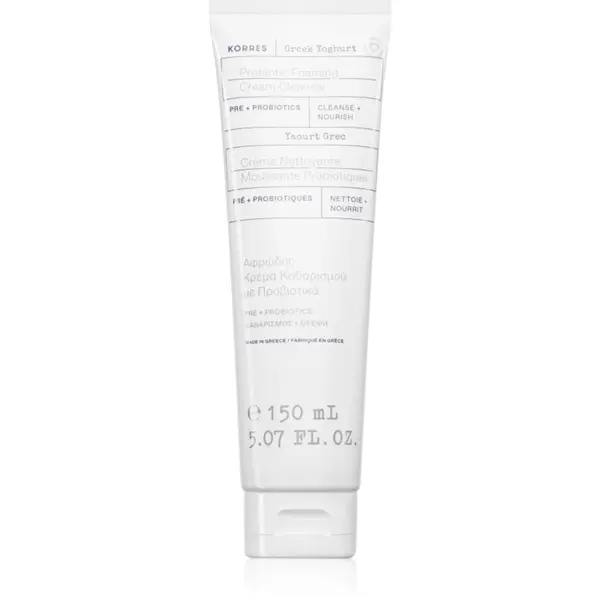 Korres Greek Yoghurt Probiotic Foaming Cream Cleanser spuma demachianta cu o textura cremoasa cu probiotice 150 ml