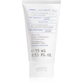 Korres Greek Yoghurt Probiotic Foaming Cream Cleanser spuma demachianta cu o textura cremoasa cu probiotice