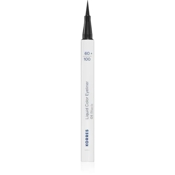 Korres Liquid Color Eyeliner eyeliner rezistent la apă tip cariocă culoare 01 Black 1 ml