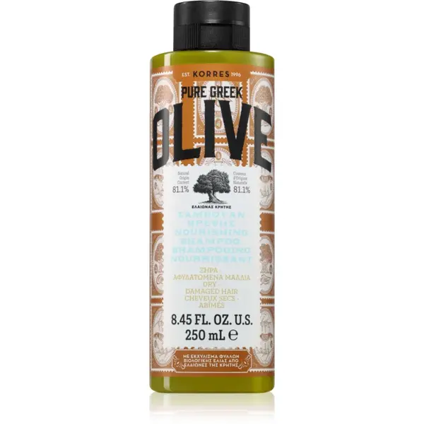 Korres Pure Greek Olive Sampon pentru par uscat si deteriorat 250 ml