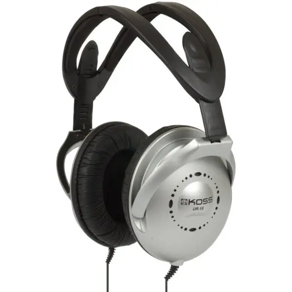 Koss Casti Koss UR18, Over-Ear, Cu fir, 32 Ohmi, 25-15000 Hz, Argintiu